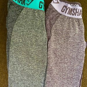 Gymshark grey and purple leggings - two pairs